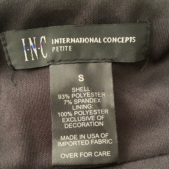 INC International ConceptsY2K Black and Grey Peplum Blouse SP - Picture 9 of 10